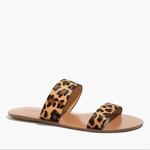 NWT! J.Crew Calf Hair Leopard Slides- Size 8